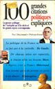  Achetez le livre d'occasion 100 grandes citations politiques expliquées de Paul Desalmand sur Livrenpoche.com 