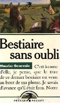  Achetez le livre d'occasion Bestiaire sans oubli de Maurice Genevoix sur Livrenpoche.com 