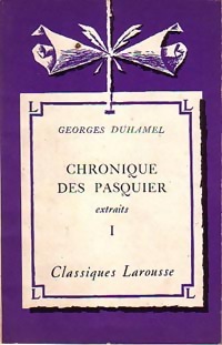  Achetez le livre d'occasion Chronique des pasquier Tome I (extraits) de Georges Duhamel sur Livrenpoche.com 