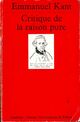  Achetez le livre d'occasion Critique de la raison pratique de Emmanuel Kant sur Livrenpoche.com 