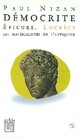  Achetez le livre d'occasion Démocrite, Epicure, Lucrèce de Paul Nizan sur Livrenpoche.com 