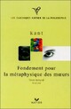  Achetez le livre d'occasion Fondements de la métaphysique des moeurs de Emmanuel Kant sur Livrenpoche.com 