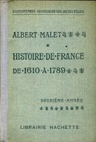  Achetez le livre d'occasion Histoire de France de 1610 à 1789 deuxième année sur Livrenpoche.com 