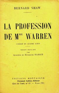 Achetez le livre d'occasion La profession de madame Warren de Bernard Shaw sur Livrenpoche.com 