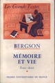  Achetez le livre d'occasion Mémoire et vie de Henri Bergson sur Livrenpoche.com 