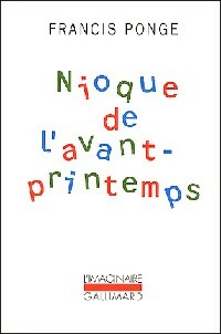  Achetez le livre d'occasion Nioque de l'avant-printemps de Francis Ponge sur Livrenpoche.com 
