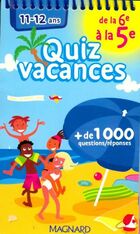  Achetez le livre d'occasion Quiz vacances de la 6e à la 5e : 11-12 ans sur Livrenpoche.com 