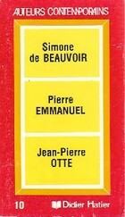  Achetez le livre d'occasion Simone de Beauvoir / Pierre Emmanuel / Jean-Pierre Otte sur Livrenpoche.com 