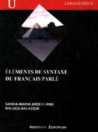  Achetez le livre d'occasion Éléments de syntaxe du français parlé sur Livrenpoche.com 